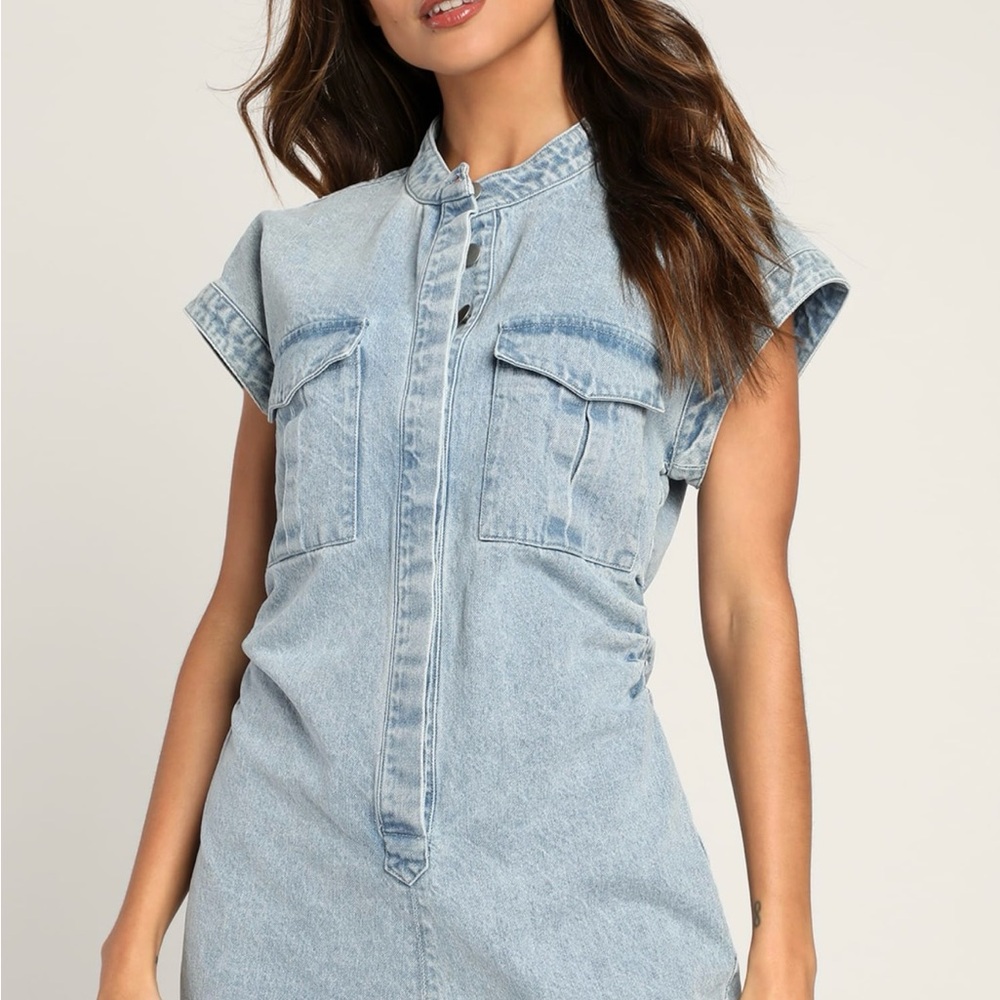 Lulu's Light Blue Denim Mini Dress
